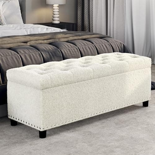 Belleze Kid-Friendly Velvet Storage Ottoman Bench