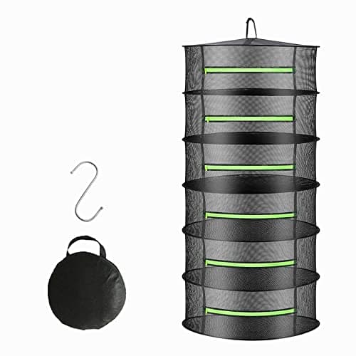 Bestio Collapsible Mesh Herb Drying Rack, 6 Layers with Zippers