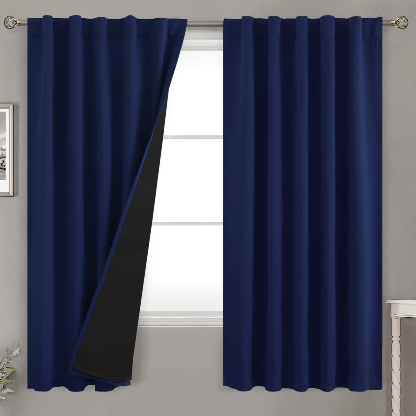 BGment Rod Pocket and Back Tab Blackout Curtains (42x63 in, 2 Panels)