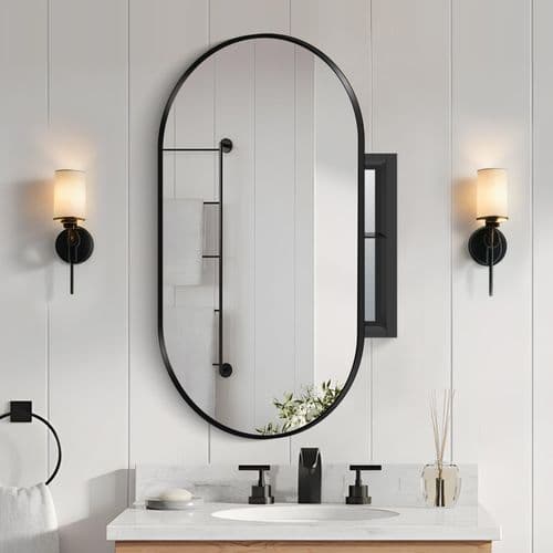 Black Framed Medicine Cabinet (16 x 30)