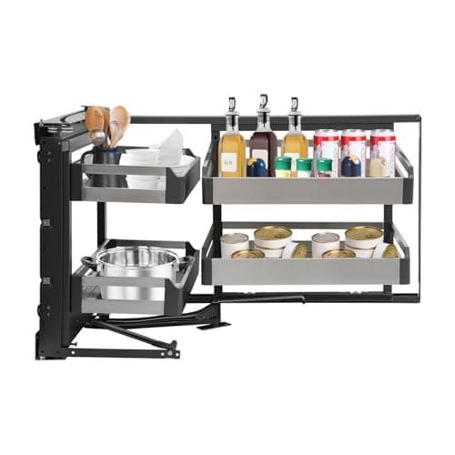 BuufuS Blind Corner Cabinet Pull-Out Organizer 2-Tier