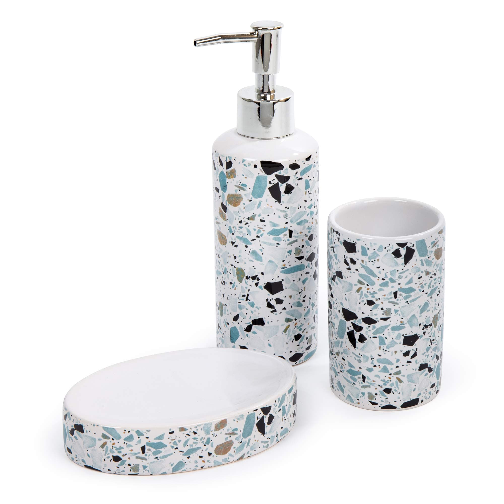 Bodico 3-Piece Terrazzo Bathroom Accessory Set