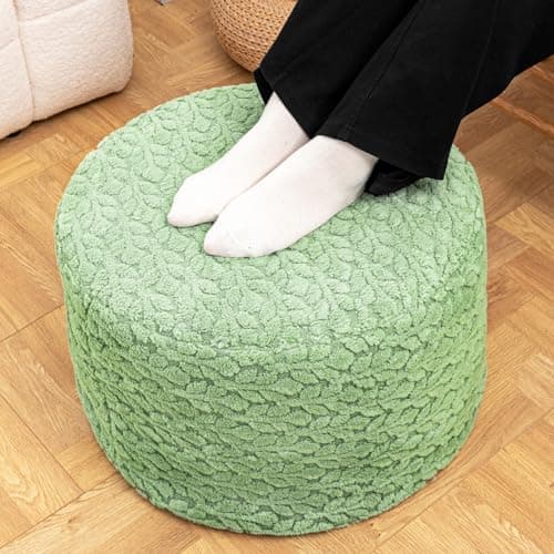 Boho Round Floor Pouf Ottoman Stuffed