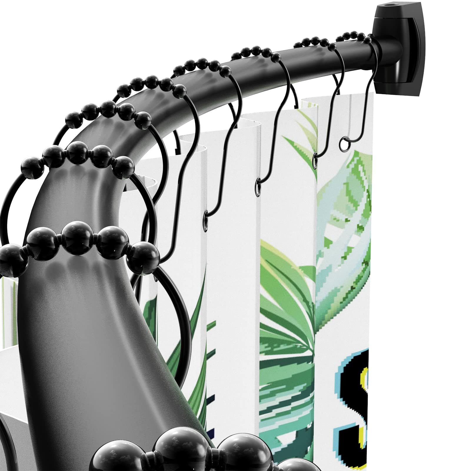 Bonpally Curved Shower Curtain Rod, 40-72 in., Black