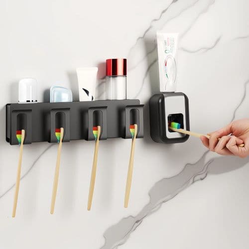 Boperzi Toothpaste Dispenser & Toothbrush Holder Combo