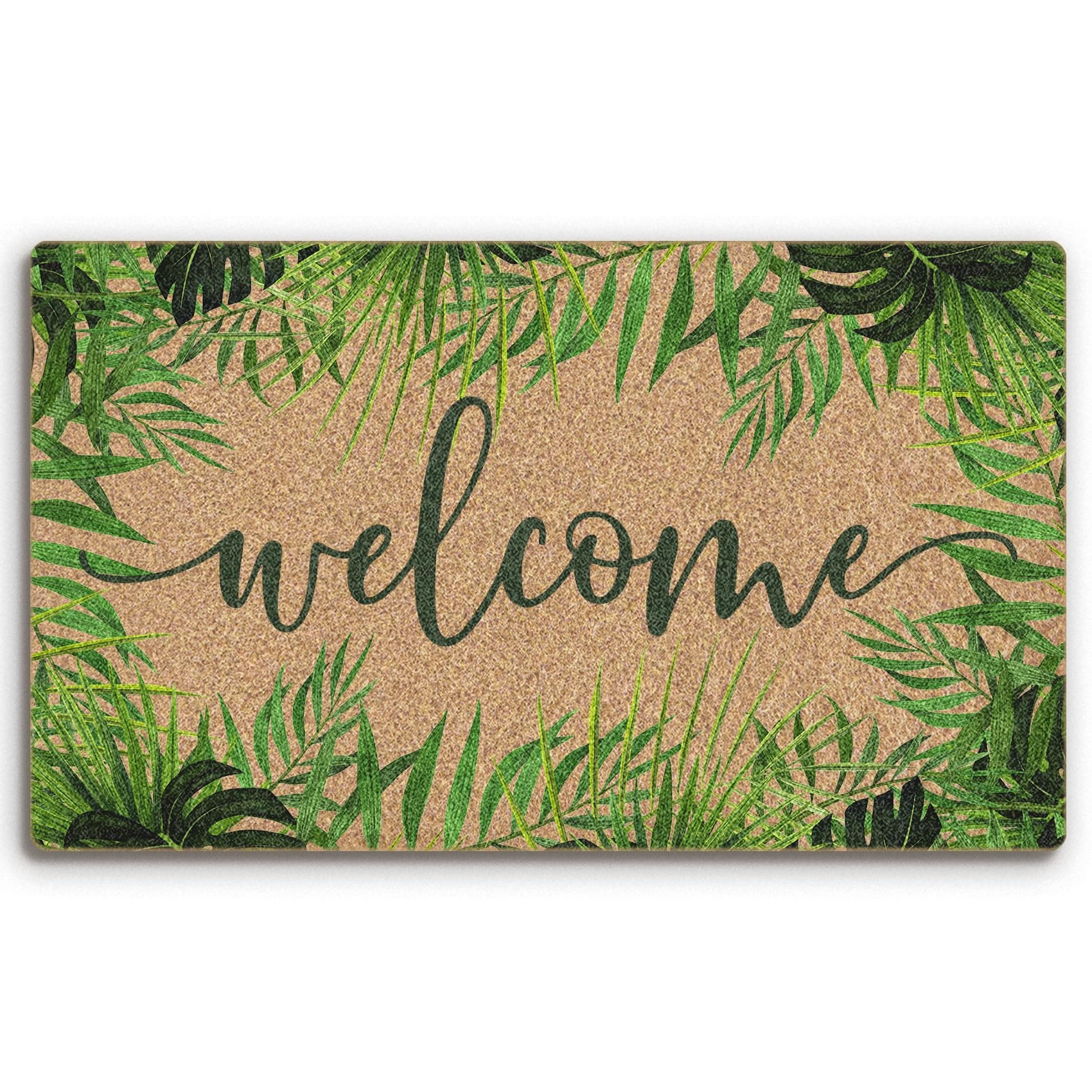 Botanical Leaf Coir Doormat