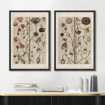 Botanical Art Prints (Set of 4, Unframed)