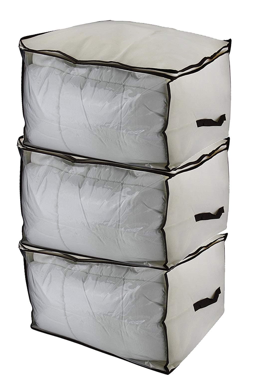 Breathable Canvas Storage Boxes with Labels (Set of 3)