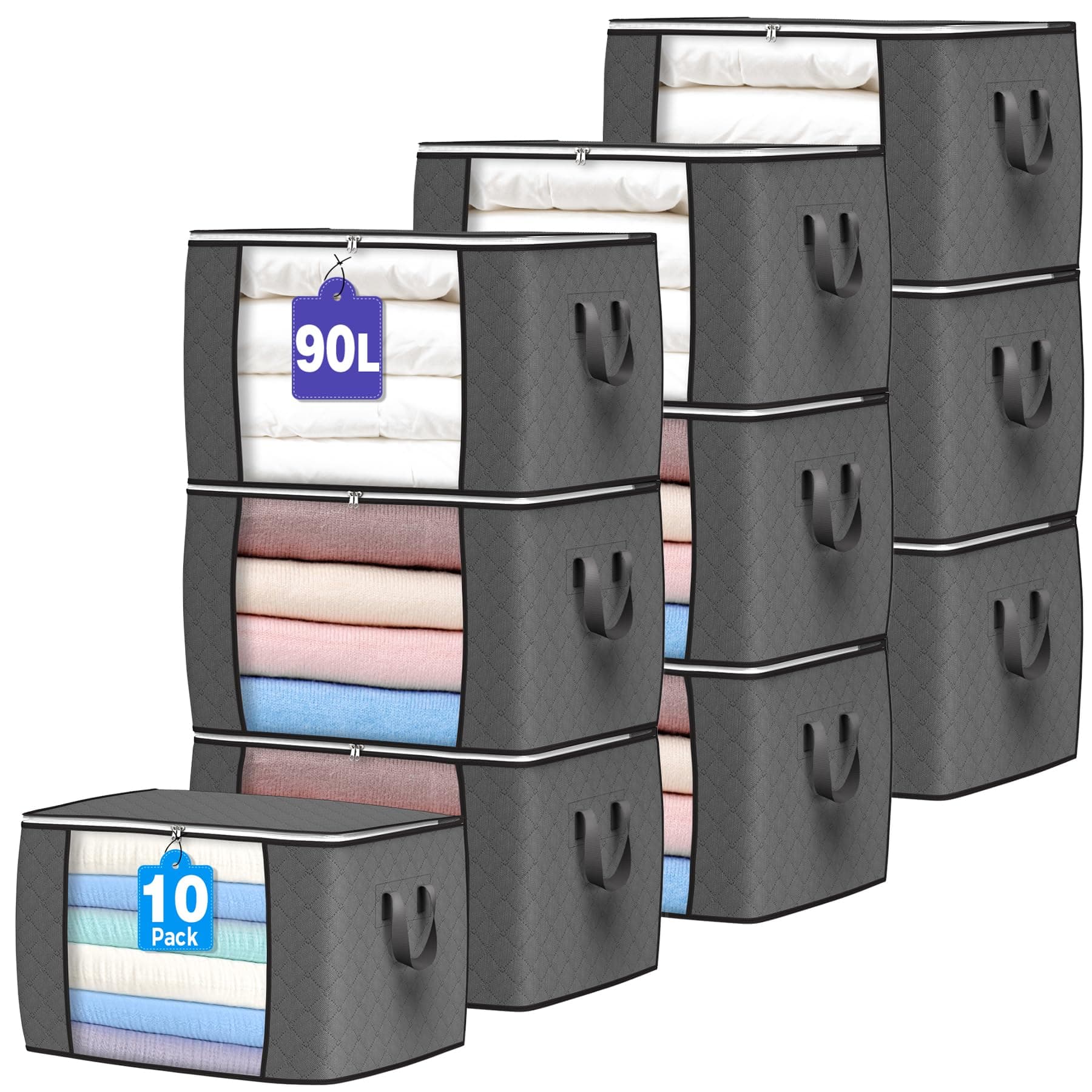 Budding Joy 90L Large Storage Bags, 6-Pack