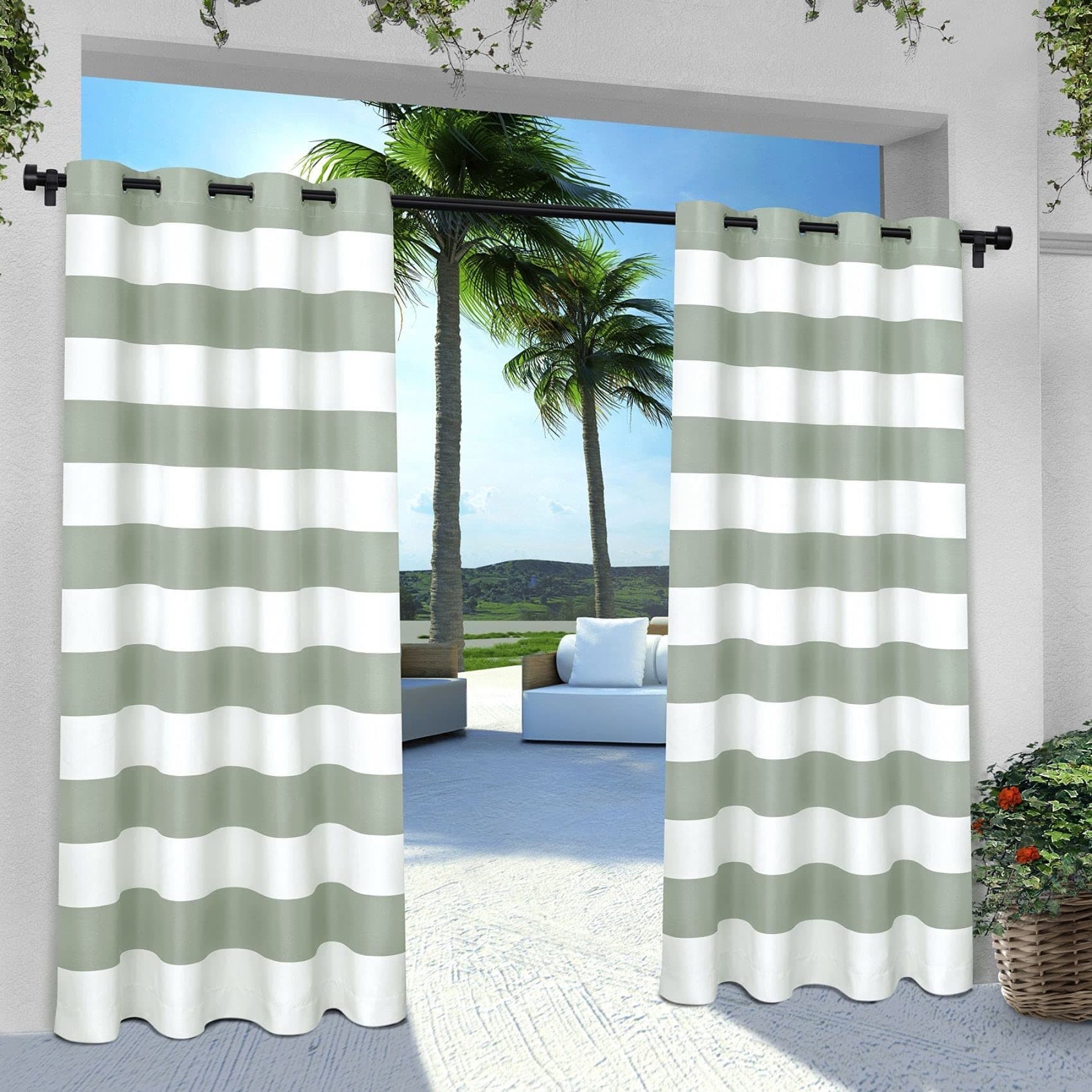 Cabana Stripe Outdoor Curtain Panels (2-Pack)