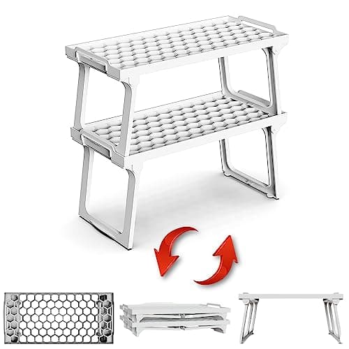 Tiered Cabinet Shelf Organizer Rack
