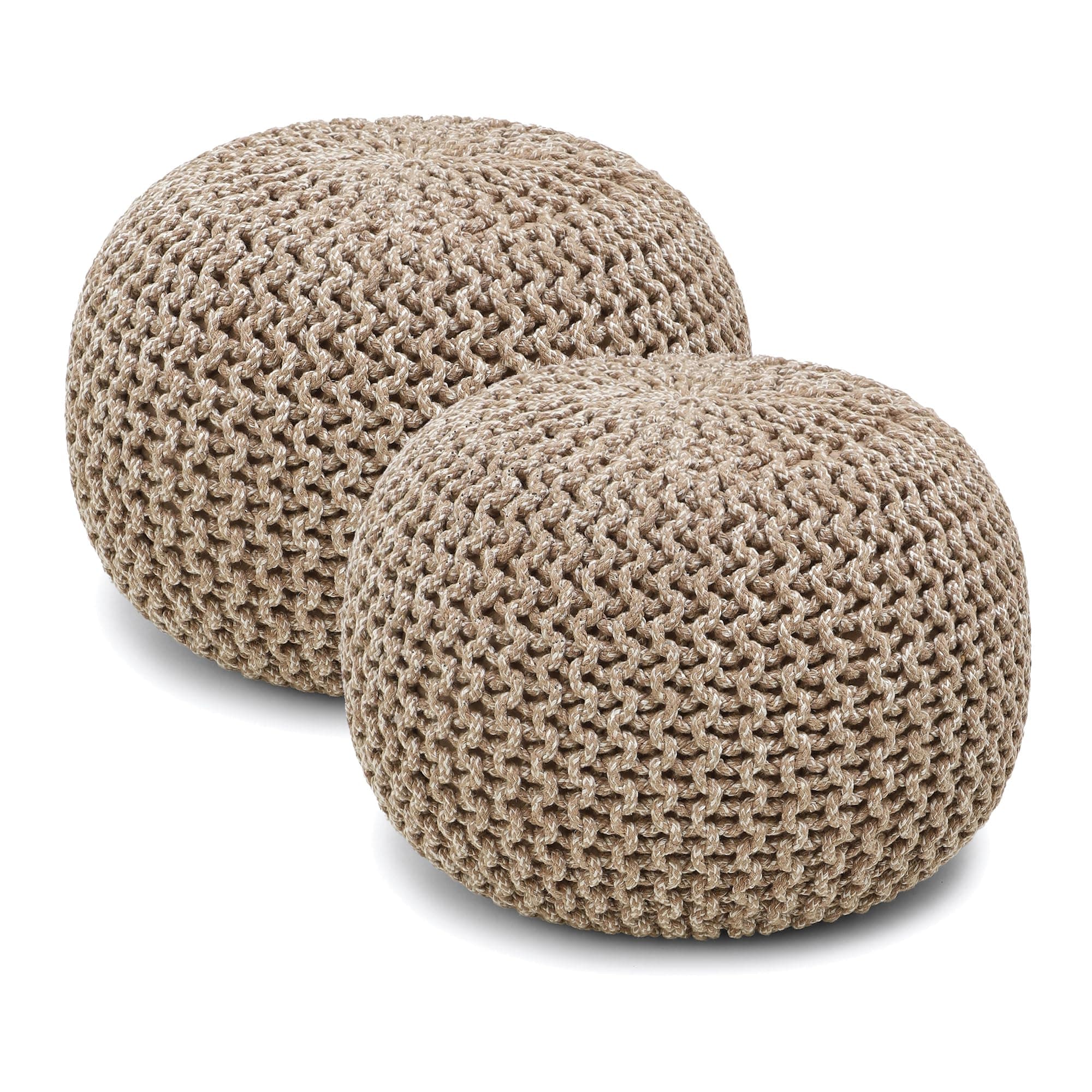 Cable Knit Pouf Ottoman Style