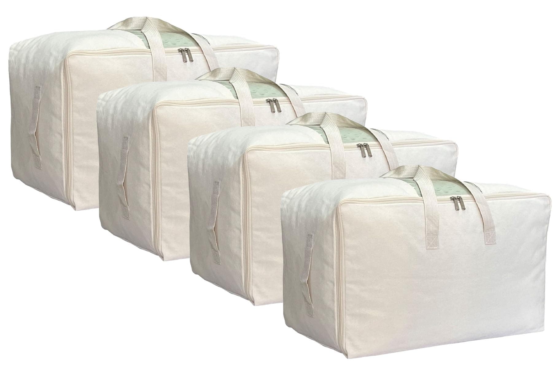 Canvas Under-Bed Storage Bag with Zipper Window