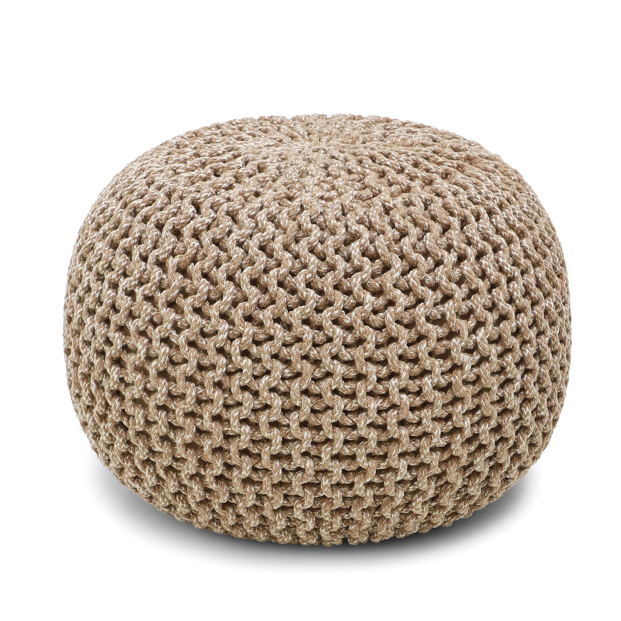 Casafield Round Pouf Ottoman Natural Woven