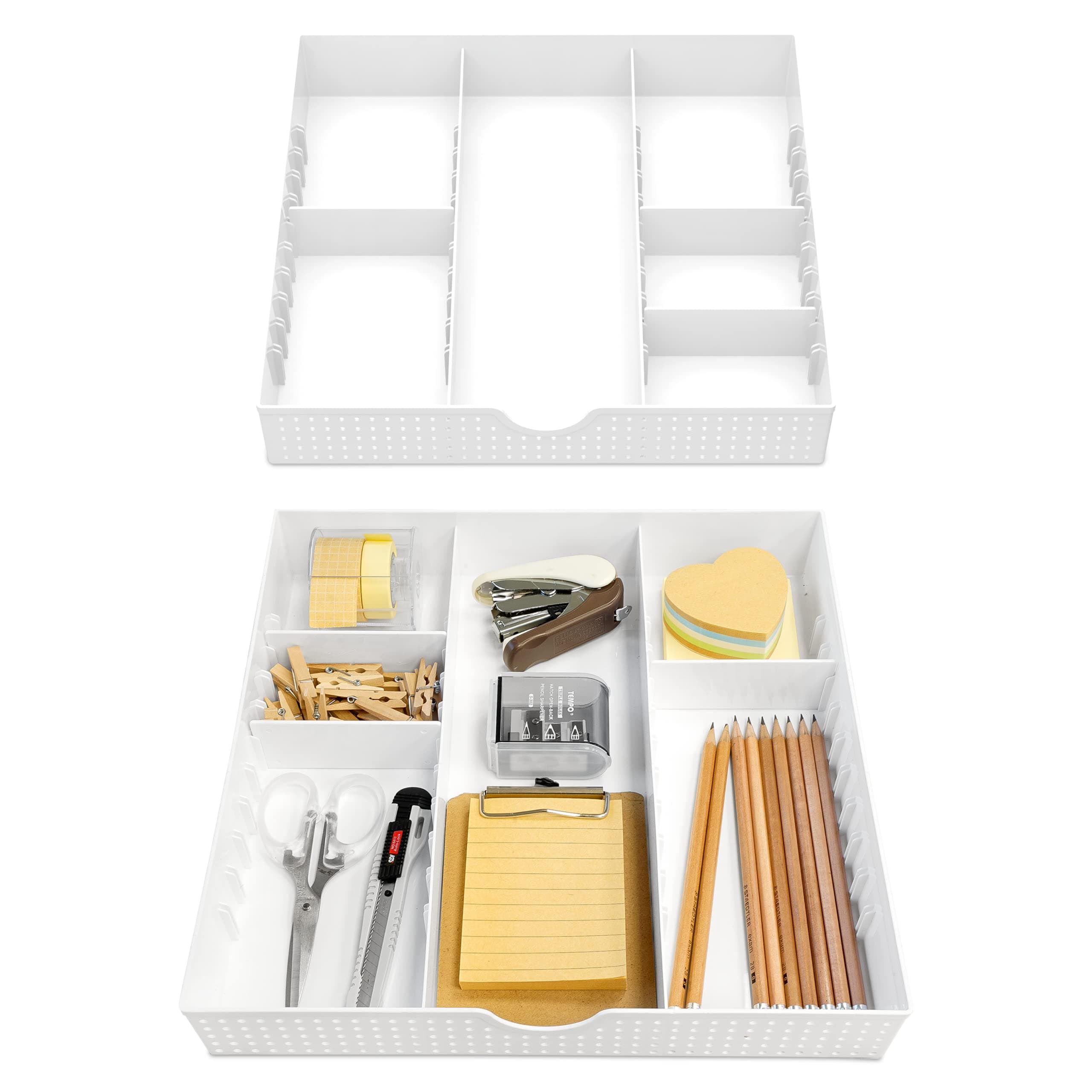CAXXA 3-Slot Drawer Organizer with 4 Adjustable Dividers