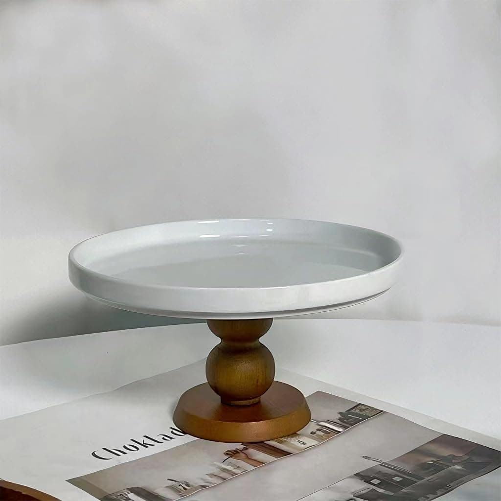 White Ceramic Pedestal Cake Stand