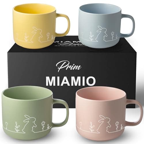 KOVOT Set of 4 Pastel Ceramic Easter Egg Cups