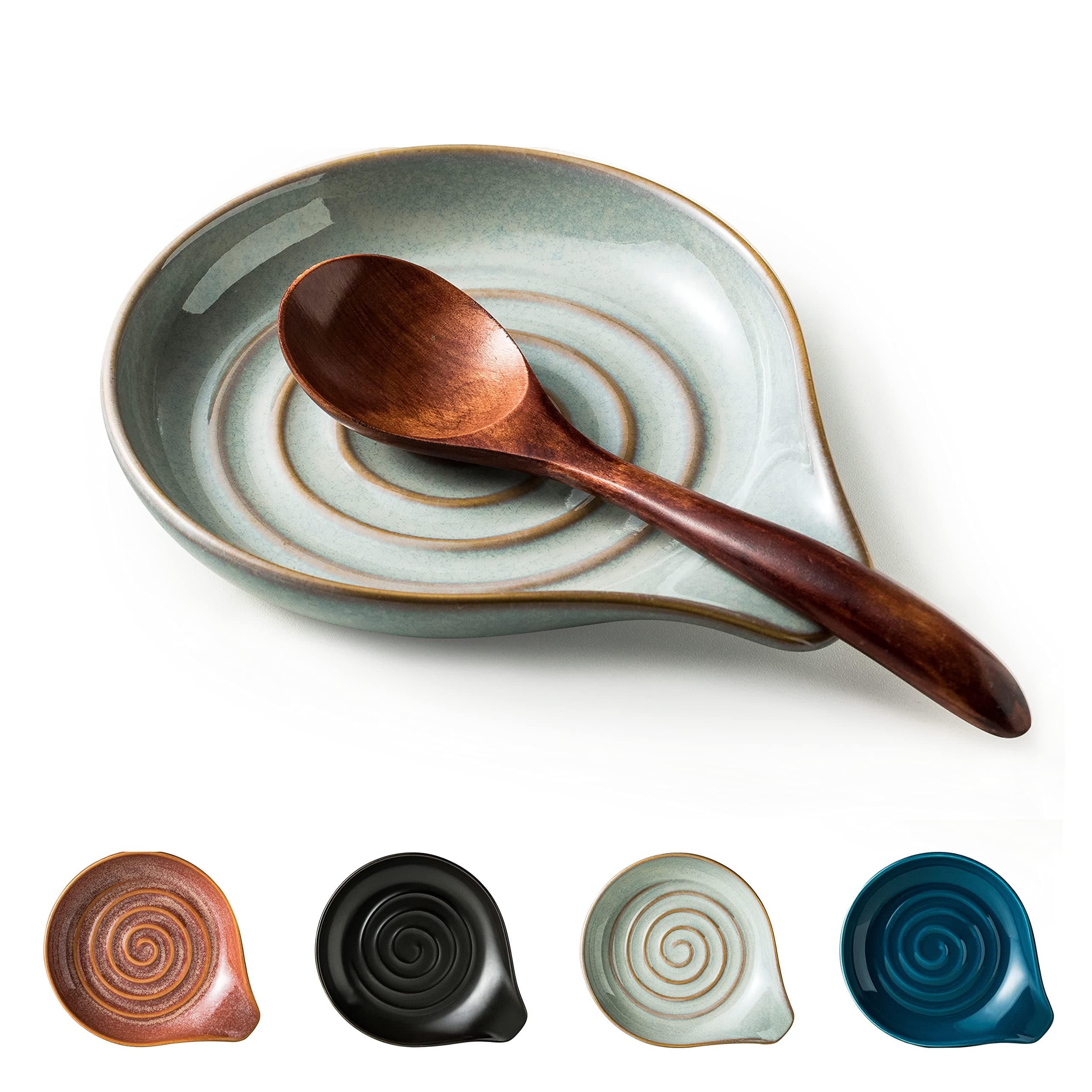 Handmade Ceramic Spoon Rest with Drip Edge