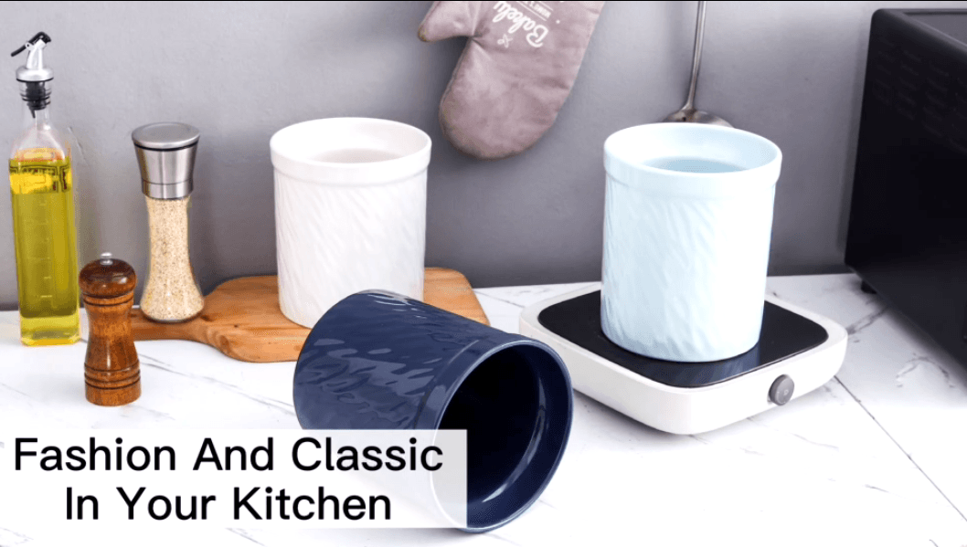 Ceramic Utensil Crock (Matte White)