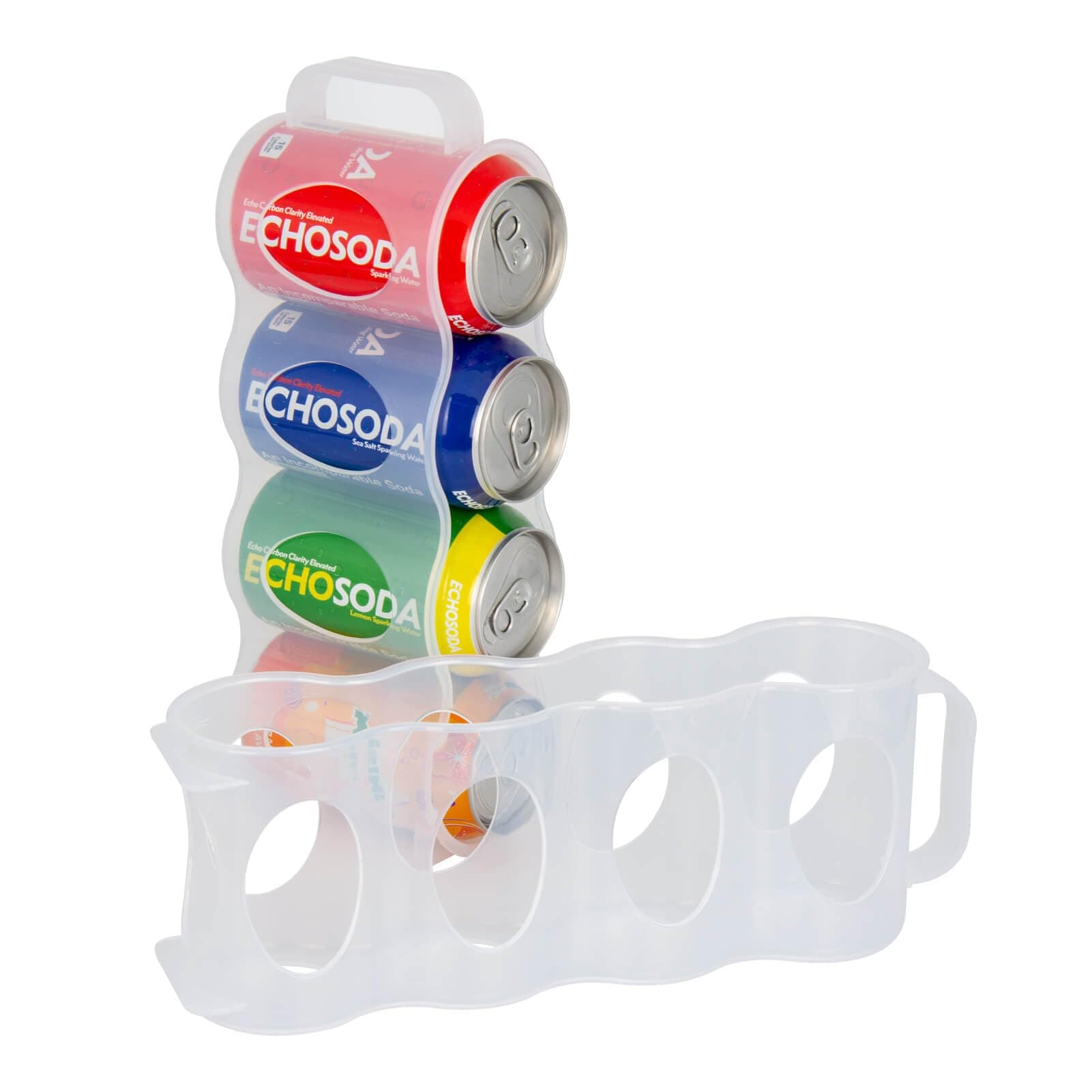 ChasBete Portable Soda Can Organizer for Refrigerator, Clear 2-Pack