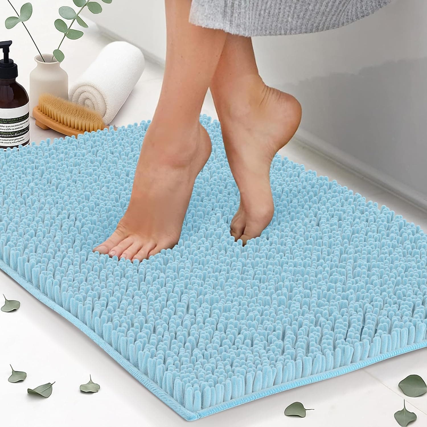 Chenille Bath Mat Set 3-Piece
