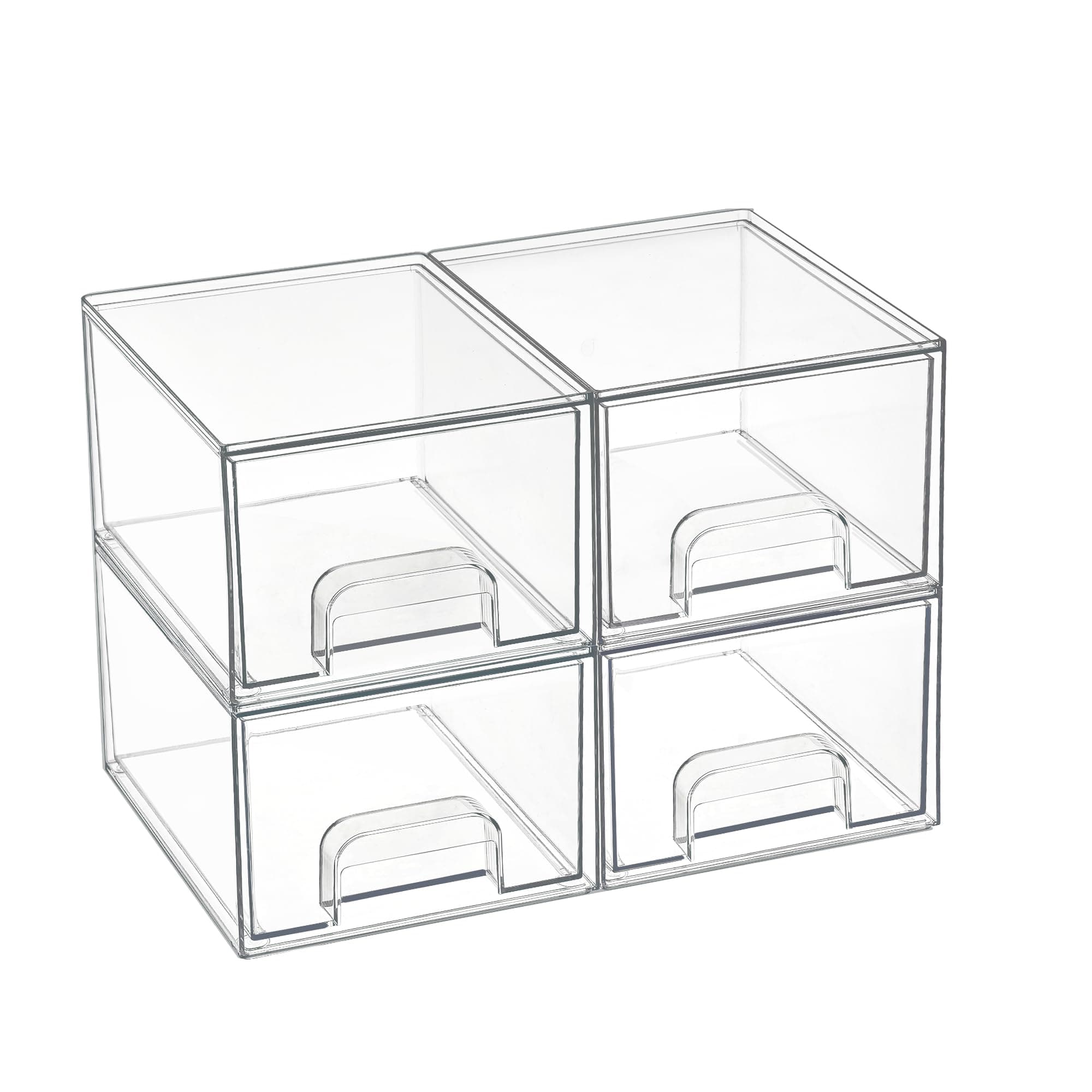 Prsildan Acrylic Drawer Organizer 6 Drawers Set of 2