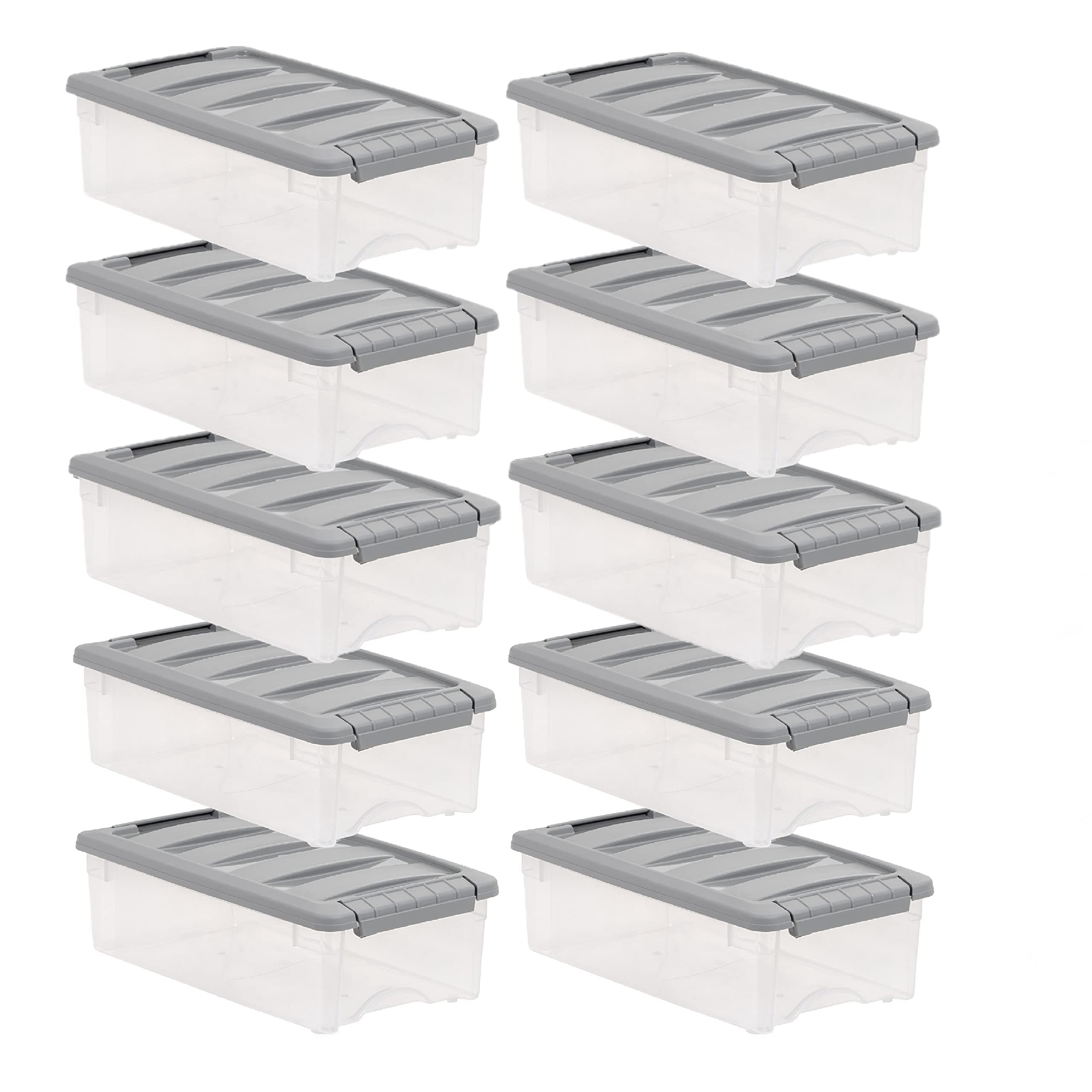 Clear Stackable Storage Bins with Handles