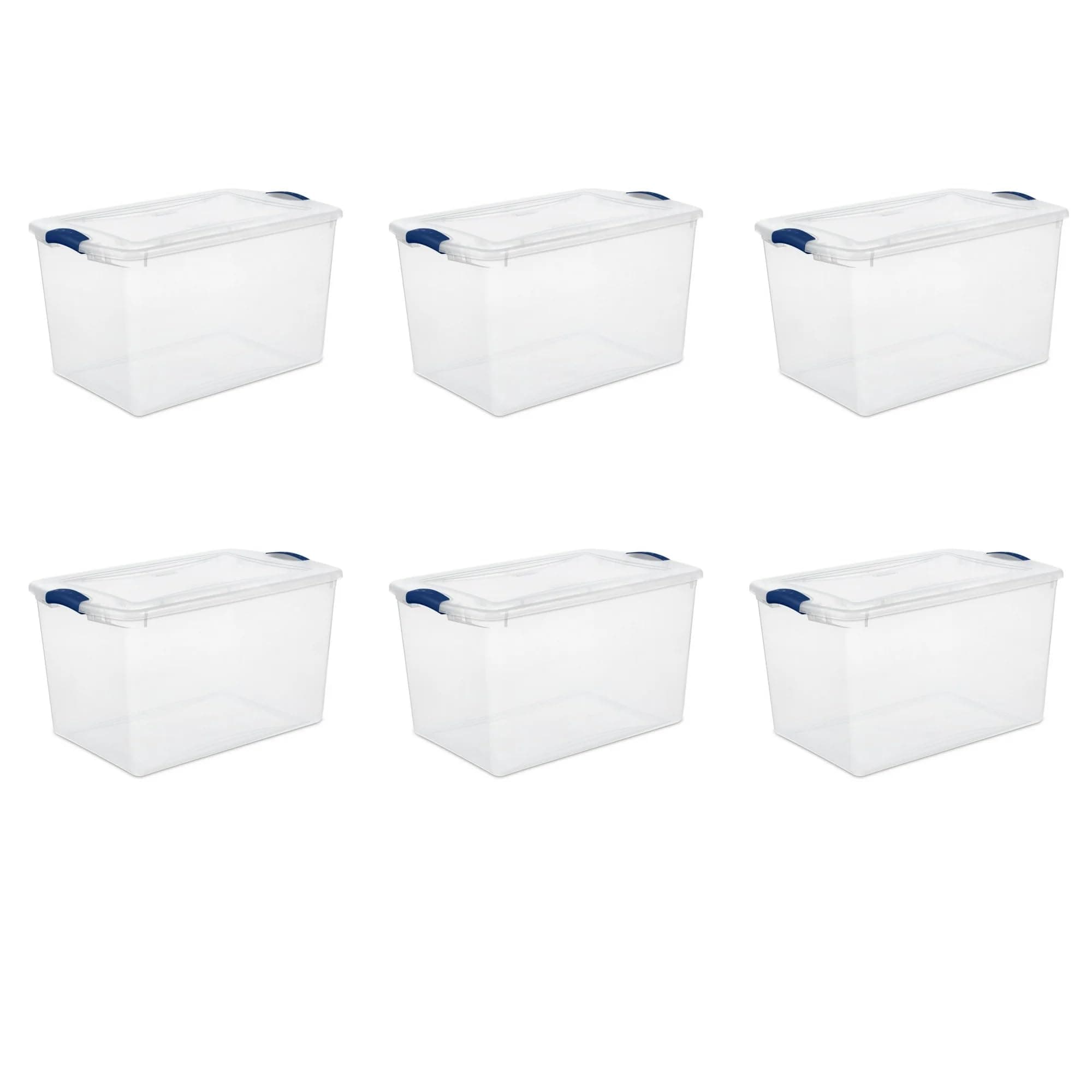 Clear Storage Bins with Lids (6 Pack, 66 Qt)