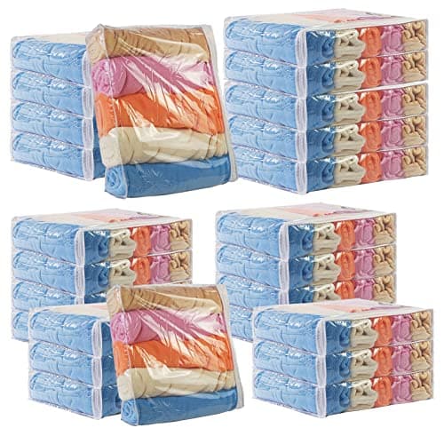 Clear Vinyl Zippered Storage Bags 3-Pack - Blanket and Bed Sheet Organizer