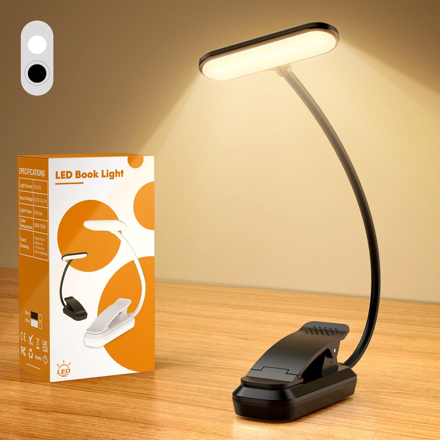Clip-On Reading Light (Warm LED)