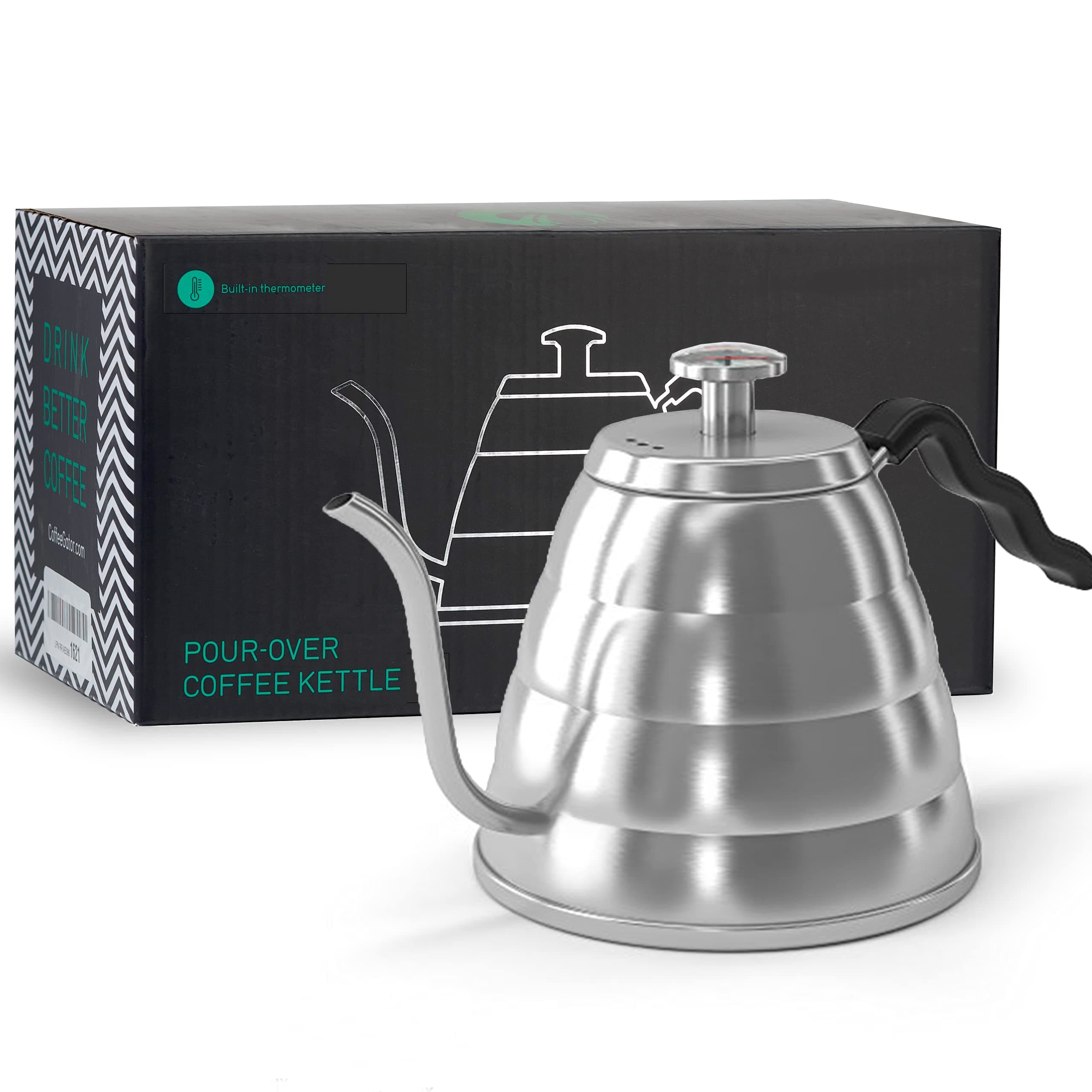 Coffee Gator Gooseneck Kettle with Thermometer