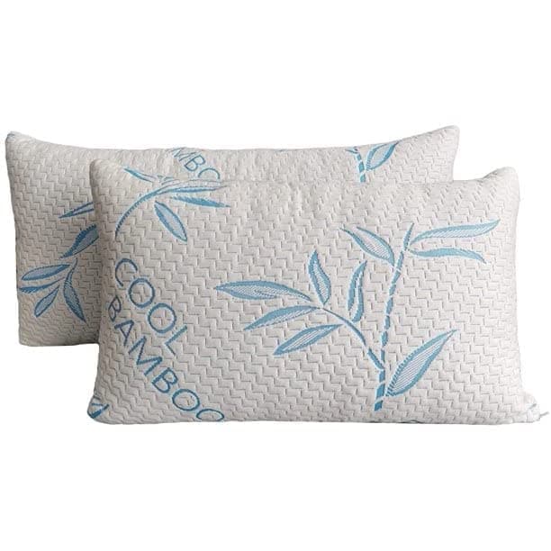 Comfysleep Bamboo Shredded Memory Foam Pillow, 2-Pack