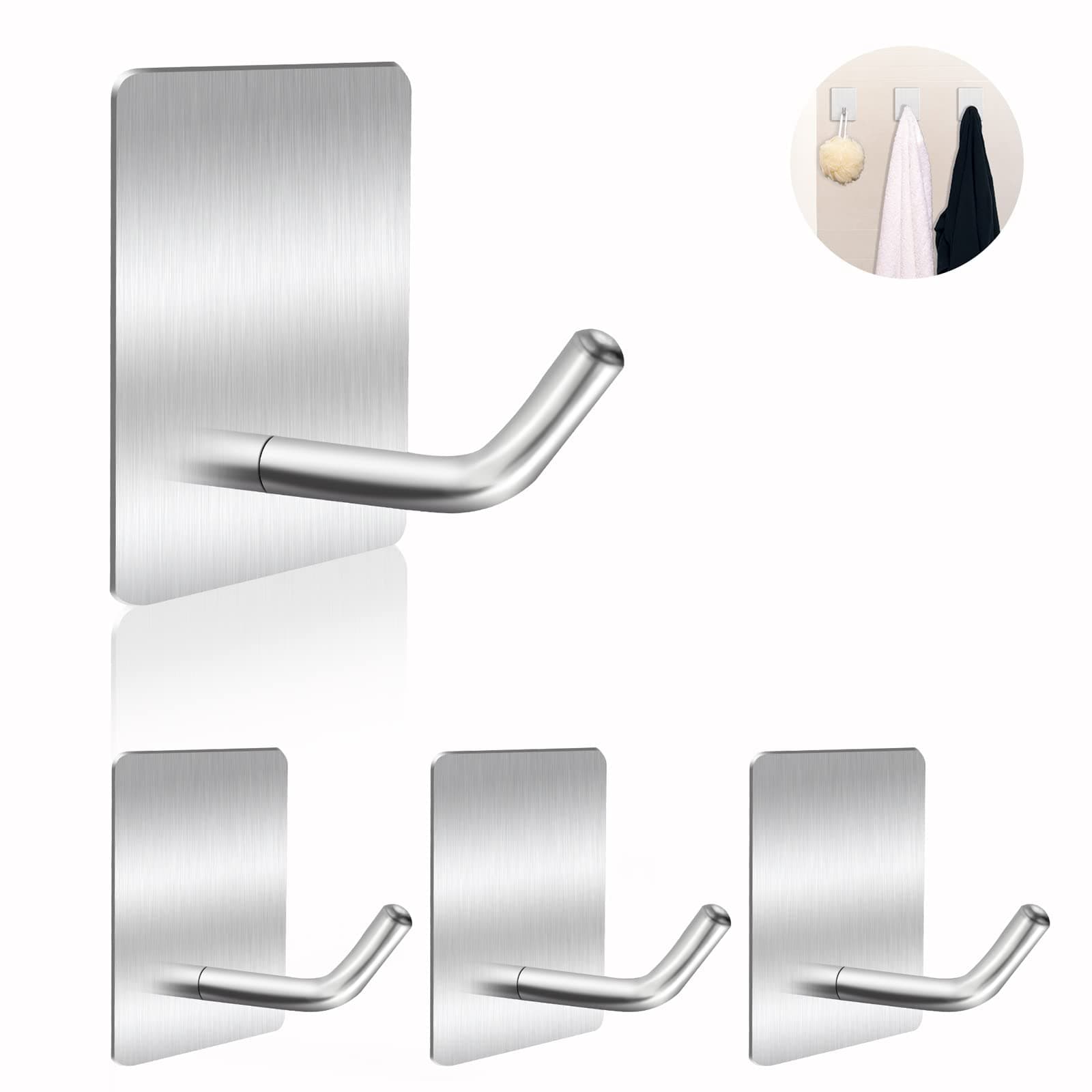 Stainless Steel Drill-Mount Towel Hook (Brushed Nickel)