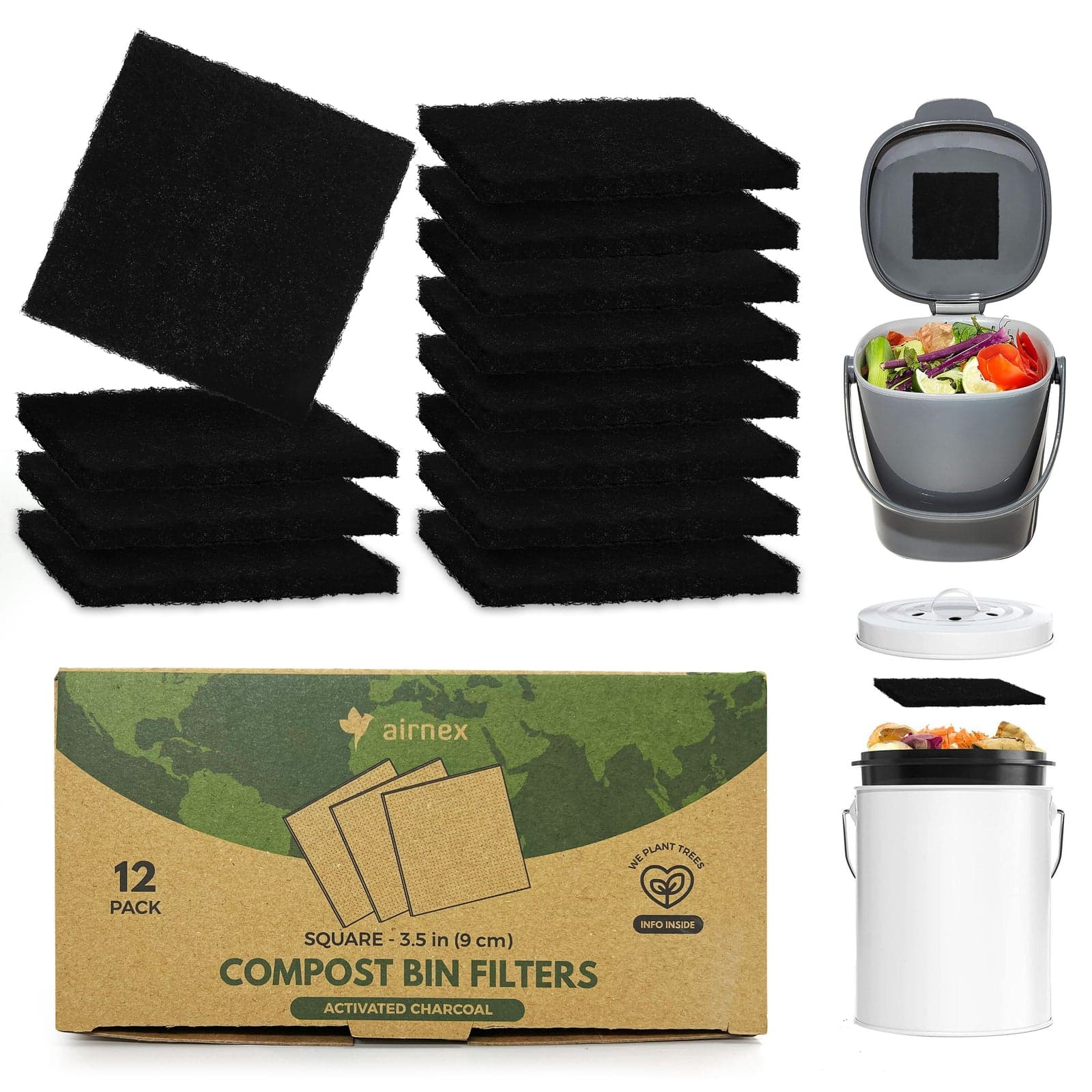 Premium Compost Bin with 10 Bonus Charcoal Filters