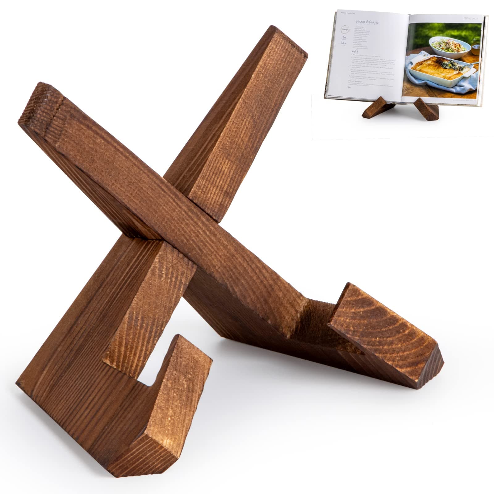 Cookbook Stand Holder for Kitchen Counter, Black Metal