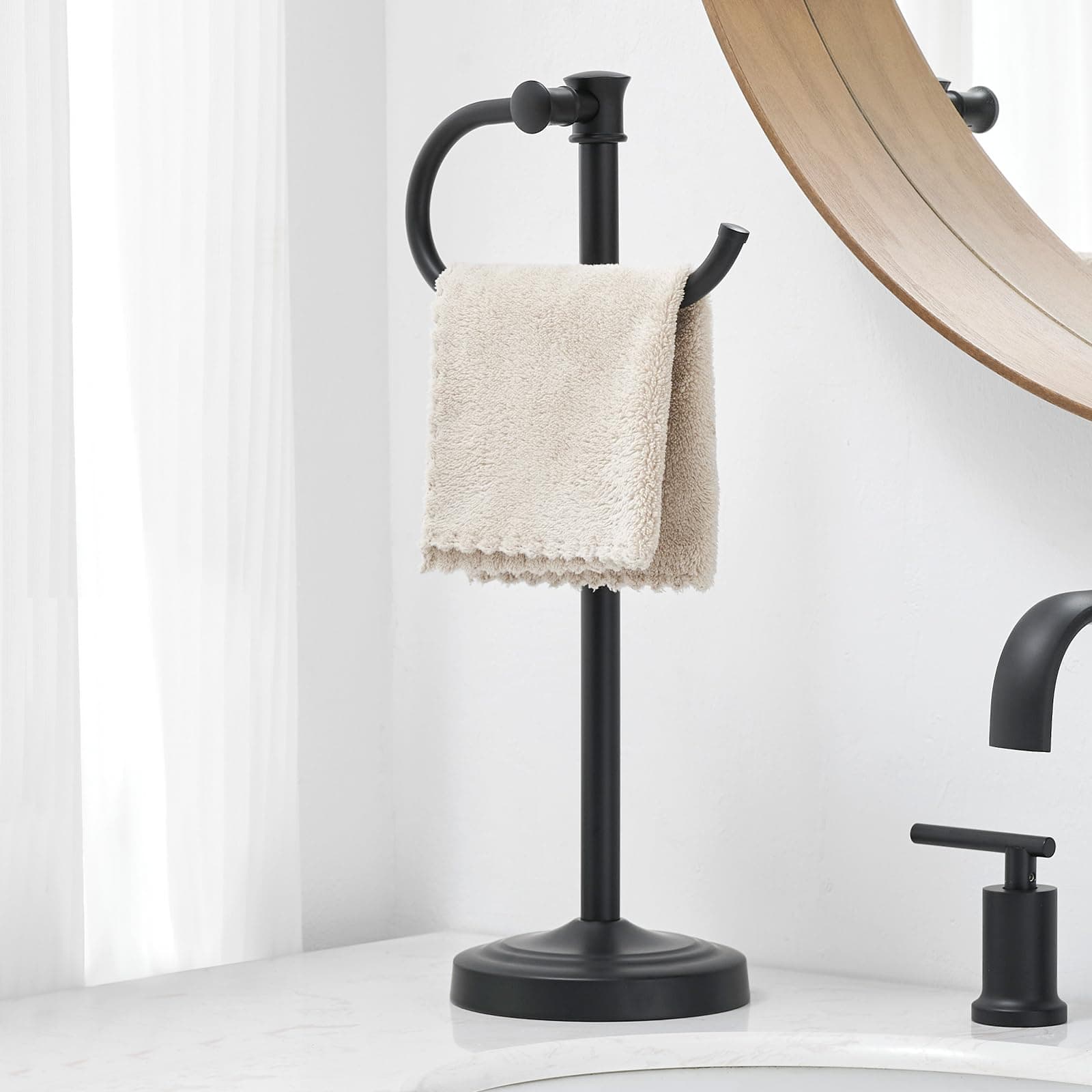 Countertop Hand Towel Stand Matte Black