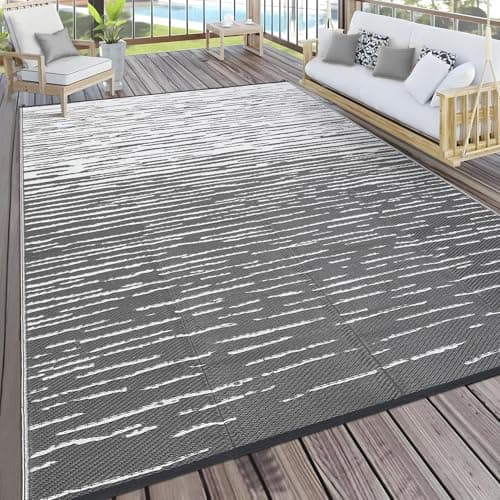 Recycled Plastic Outdoor Rug 5x8 Stripe