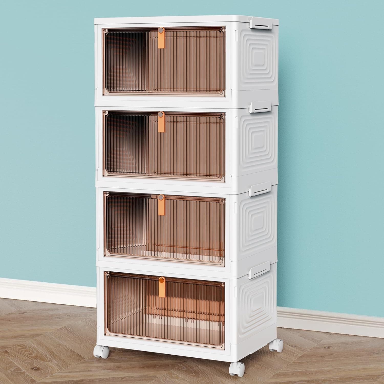 CTSNSLH 4-Tier Stackable Storage Bins with Lids