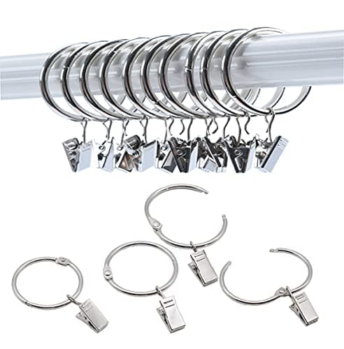 Metal Curtain Ring Clips (Set of 14)