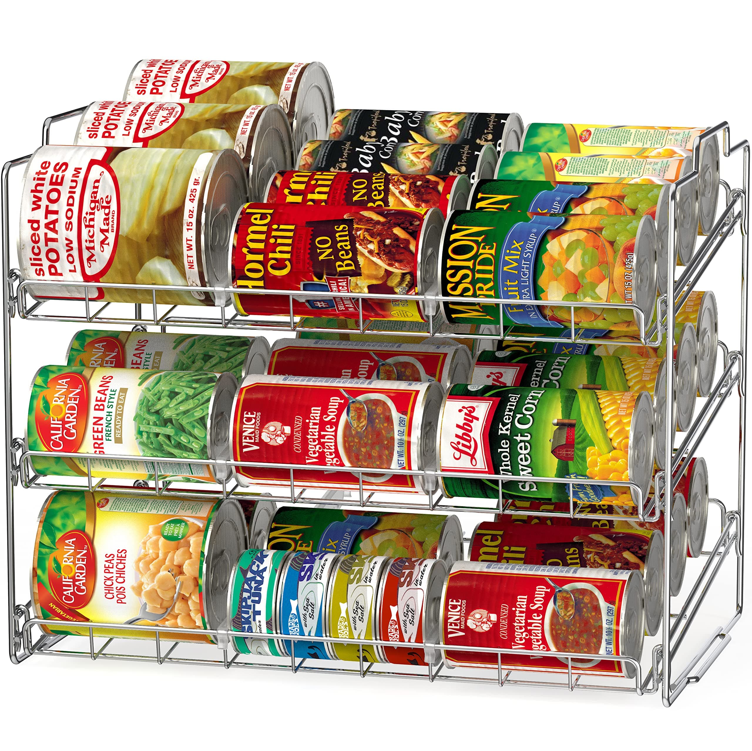 DecoBros Stackable Can Rack Organizer, Chrome