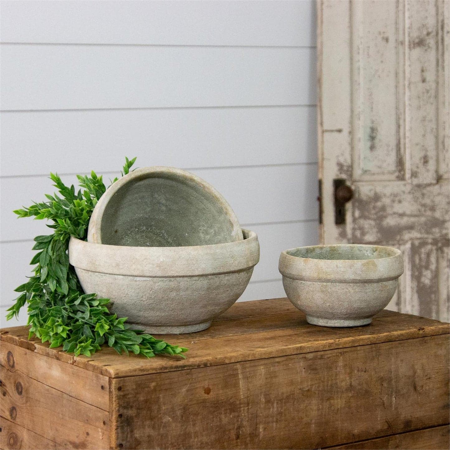 Large Speckled Stoneware Serving Bowl