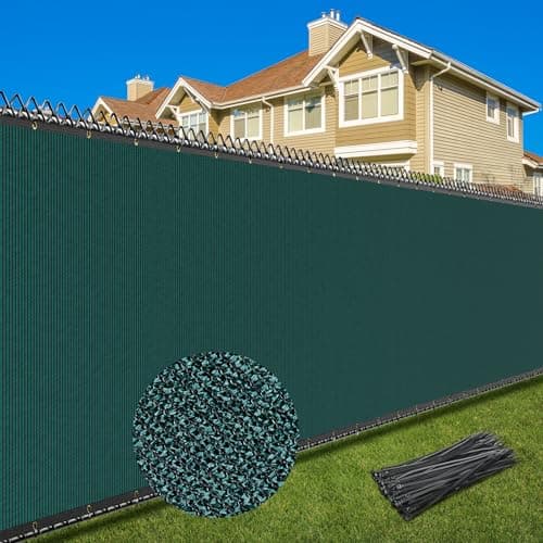 Privacy Fence Screen 6x50ft Heavy Duty 220GSM 98 Percent Blockage Dark Green