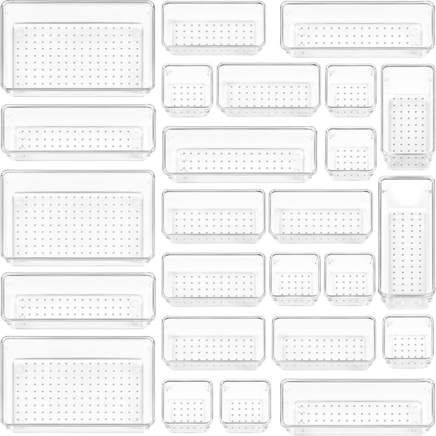 Acrylic Desk Drawer Organizer Clear Tray Set