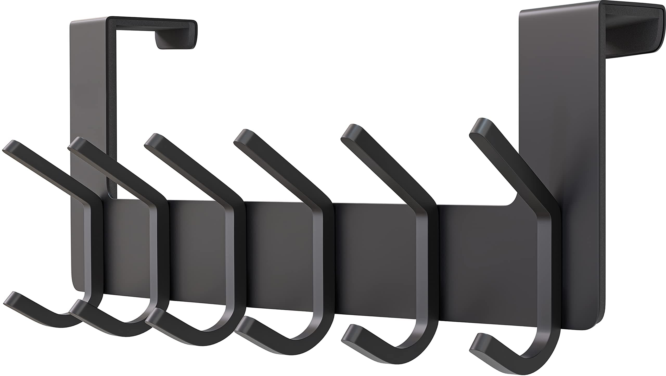DOKU Over The Door Hook Rack Matte Black 12 Hooks
