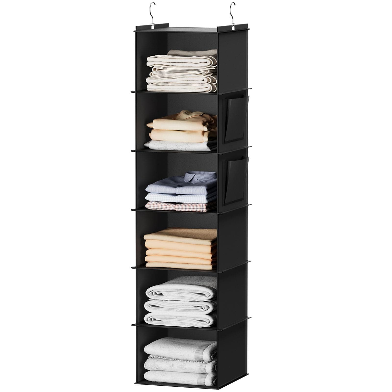 DonYeco Hanging Closet Organizer 3-Shelf - Washable Oxford Fabric