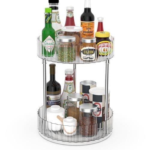 Double Layer Rotating Fridge Organizer