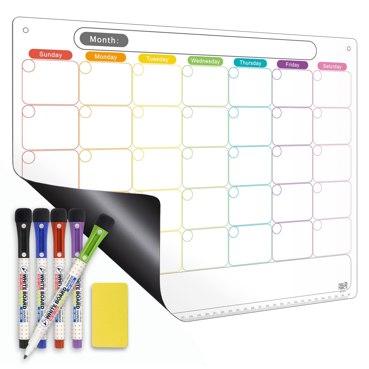 Dry Erase Magnetic Calendar with Meal Planning Section