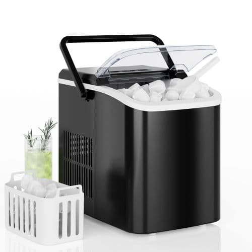 DUMOS Countertop Ice Maker with Handle, 26lbs/24H