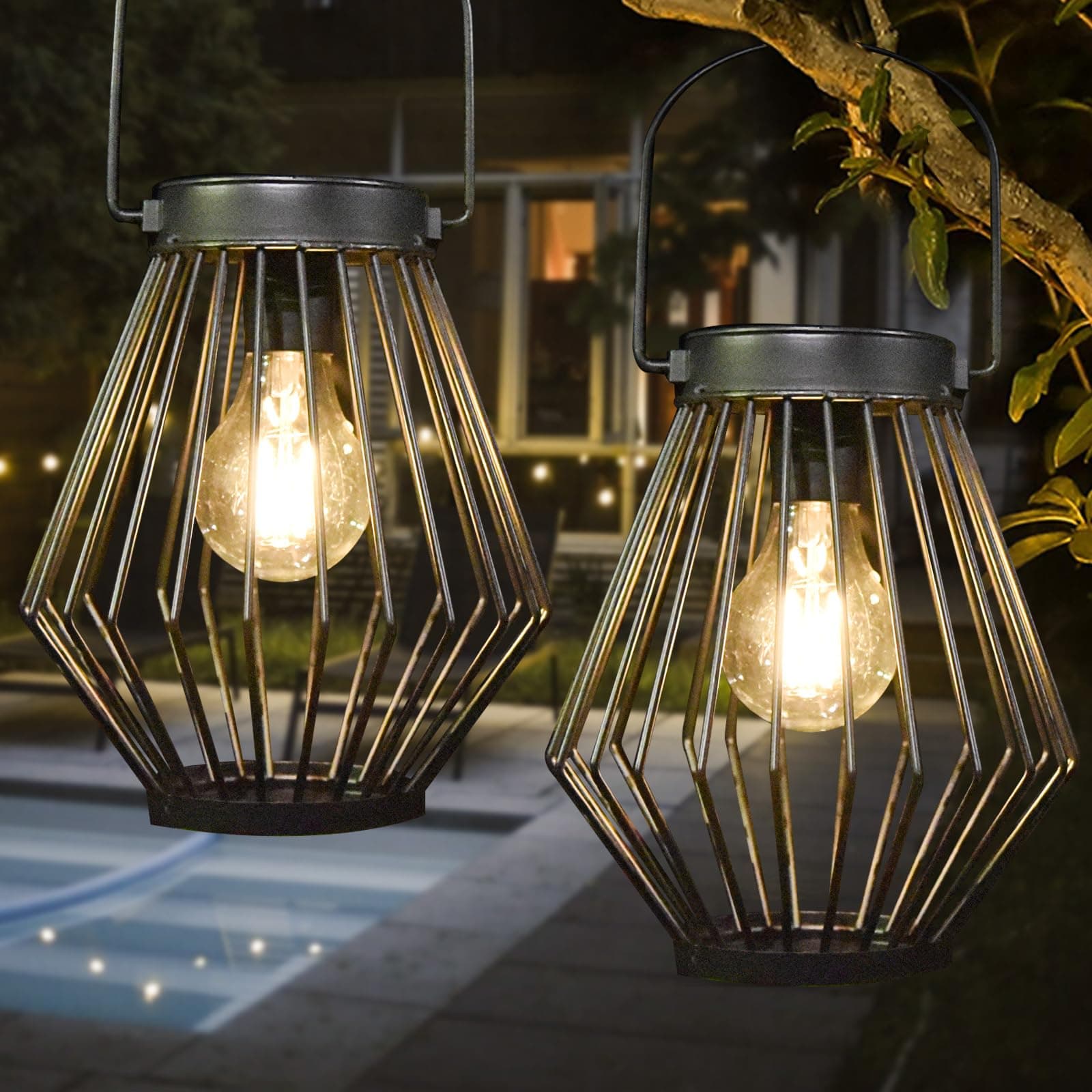Outdoor Lantern with Timer Candle