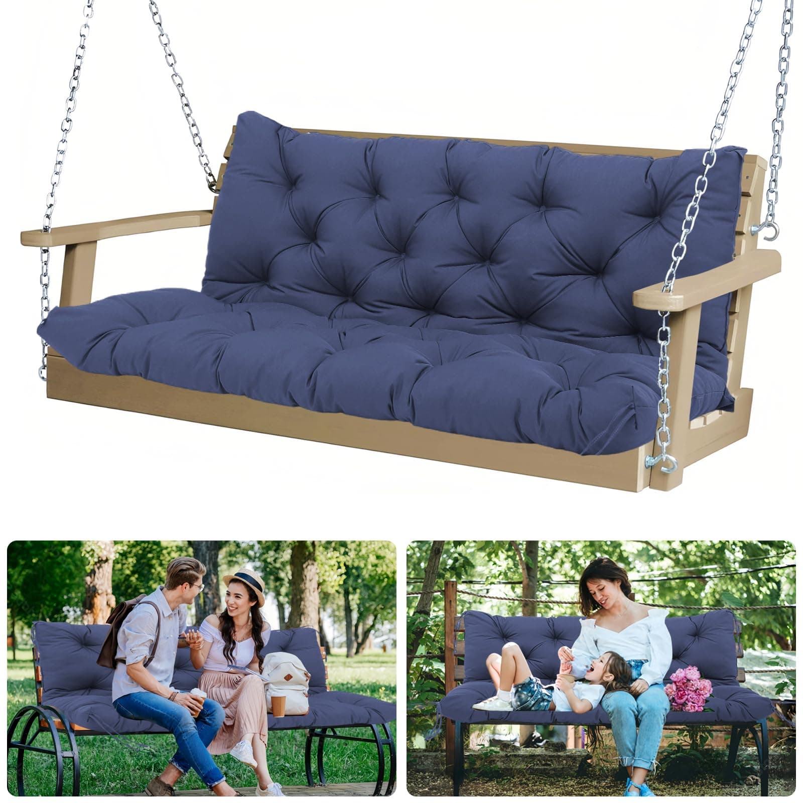 Eagle Peak Porch Swing Cushion Beige 48-Inch